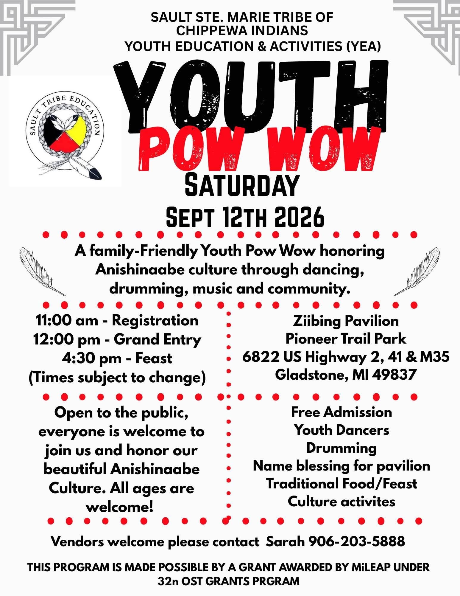 2026 Youth Powwow Sept. 12
