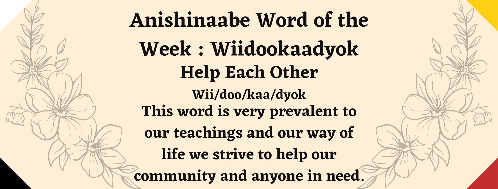 Anishinabe word of the week Wiidookaadyok